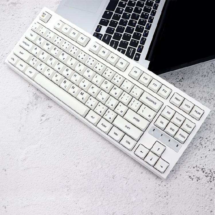 Колпачки для клавиш PBT профиля XDA с японскими символами, 126 шт., молочно-белые, минималистичная тема для кастомизаторов механических клавиатур
