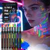 Прямые жидкие маркеры-краски для тела человека, флуоресцентный набор маркеров-красок, 8 цветов, для вечеринок, DIY, 8 мл