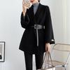 Woolen Coat Women's Medium and Long Version Autumn and Winter New Small Cape Black Woolen Coat Versatile