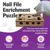 Cat Scratching Toy Wooden Cat Scratch Puzzle Enrichment Box Safe Nail File Scratcher Box