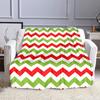 Red and Green Zigzag Pattern Blanket Patterned flannel blanket perfect for the bedroom living room, sofa, or a little nap