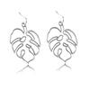 Trendy Silver Plated Leaf Earrings For Women Unique Asymmetric Fashion Piece