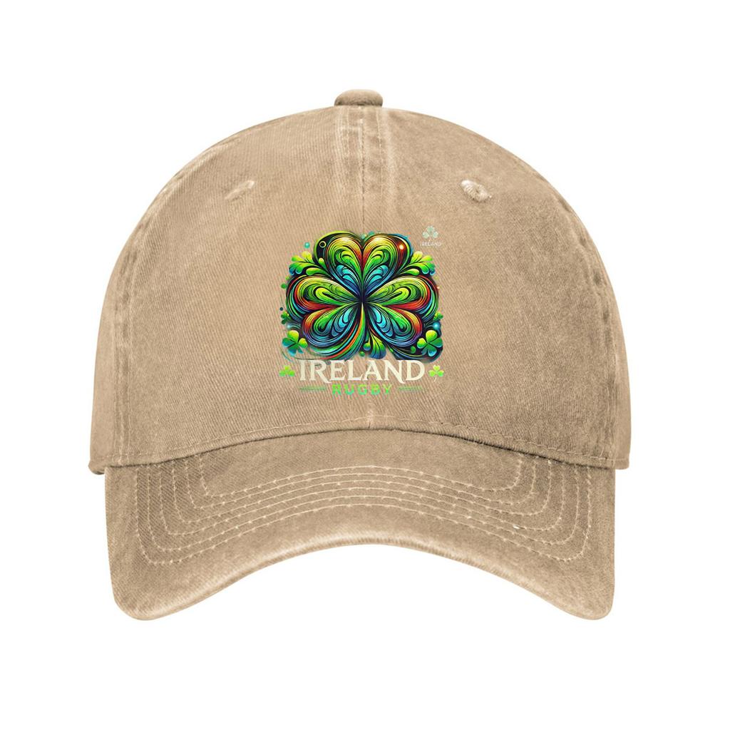Ireland Rugby Shamrock Baseball Cap Washed Cotton Adjustable Casual Sun Protection Outdoor Sport Cap