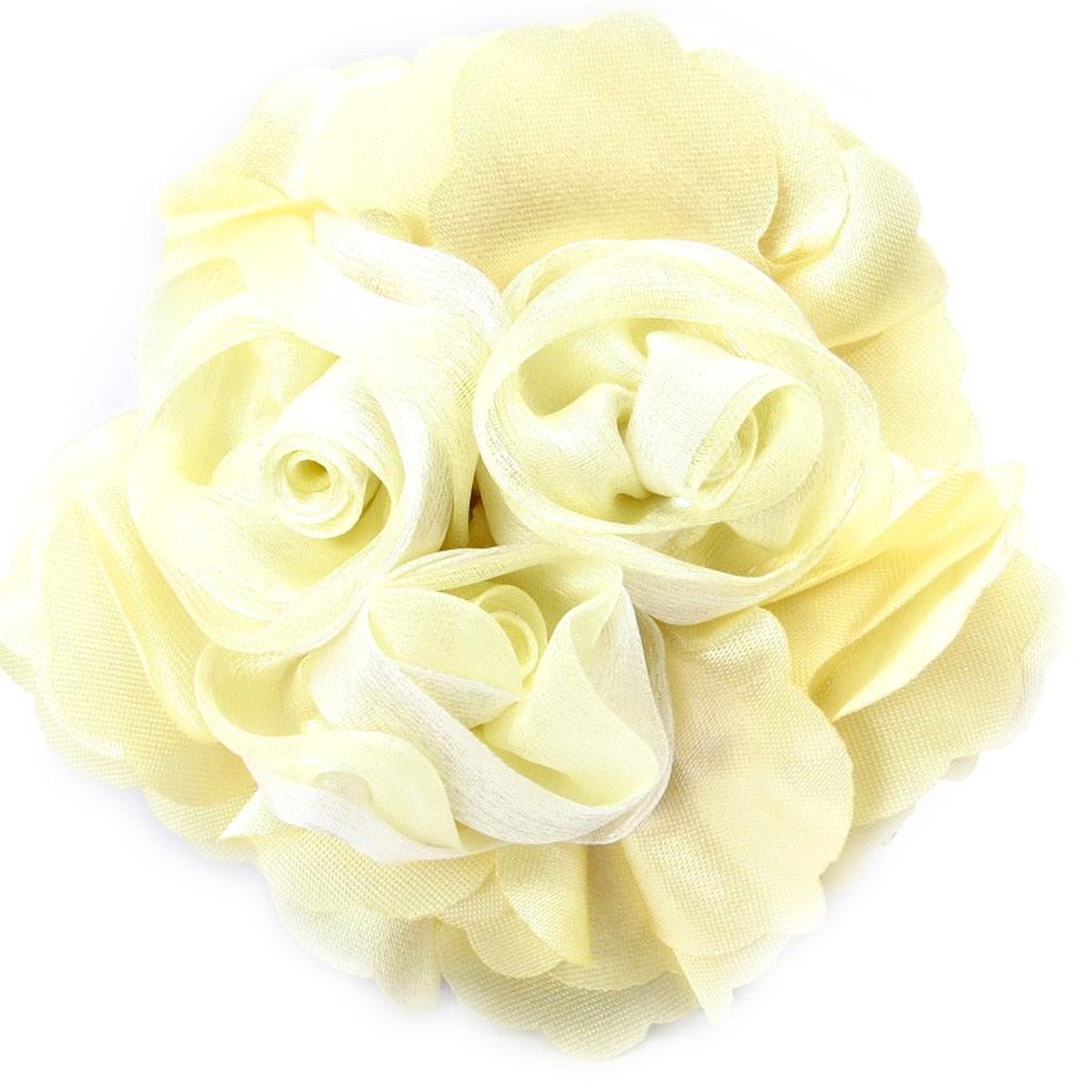 Les Trésors De Lily [K3087] - Designer Brooch 'Rose Féérique' Beige