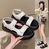 Platform Sandals Women's New Open-toed Casual Soft-soled Sports Velcro Beach Sandals In Summer 2025
