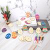 Wooden Easter Egg Ornaments, Easter Holiday Party Decorations, Colorful Paintings, DIY Handicrafts, Hanging Ornaments 20ml