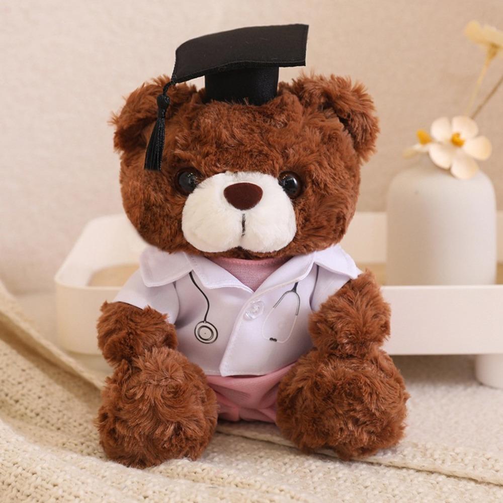 With Doctorial Hat Bachelor Bear Plush Toy Stuffed Toy Bear Animal Doll Graduation Season