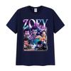 Zoey Huntrix Kpop Demon Hunters 2025 Graphic T Shirts Men Women Retro High Quality Fashion T-shirt Casual Oversized Cotton Tees