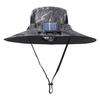 Мужская шляпа рыбака с вентилятором на солнечной батарее, большим полем, ветрозащитным ремешком, зарядкой через USB, защитой от ультрафиолета, быстросохнущая, отличной воздухопроницаемостью, для рыбалки и кемпинга