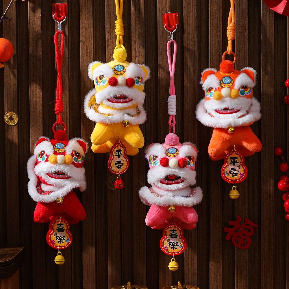 Bell Lion Dance Pendant Fortune Character Chinese New Year Gift 2026 Spring Festival