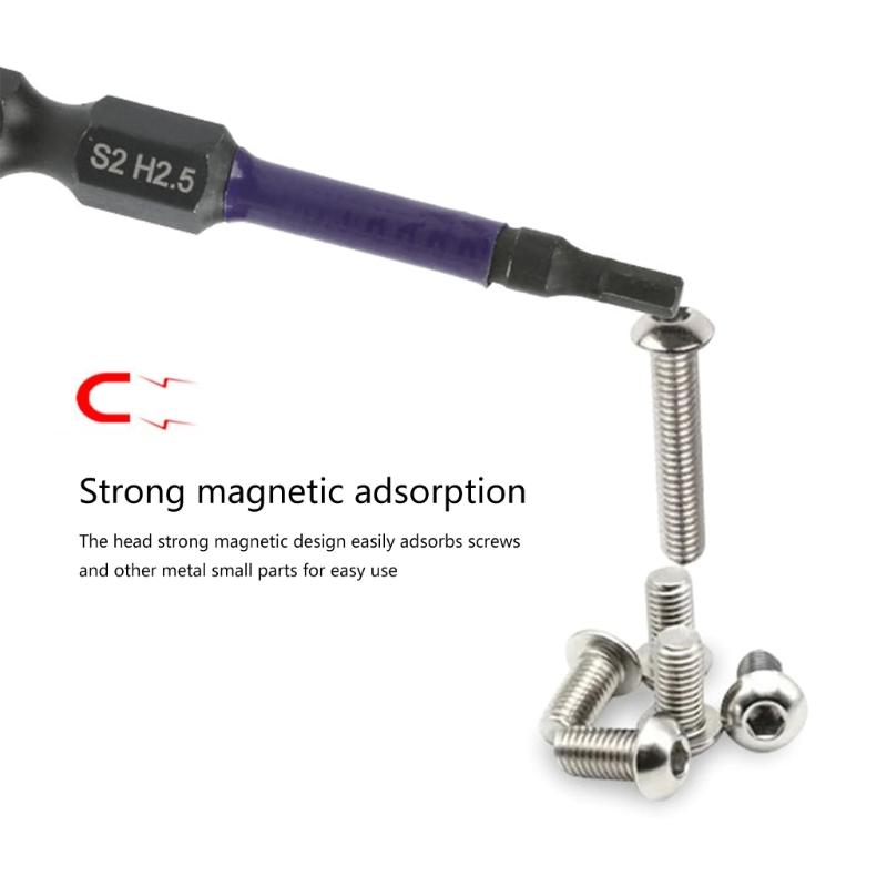 Магнитный шестигранный ключ, набор сверл, набор бит 1/4 H 1,5-H, 8 внутренних шестигранников, отвертка с хвостовиком, инструмент для ручного ремонта