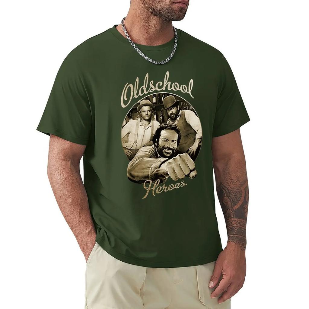 Футболки Bud Spencer Old School Футболки с мультяшной графикой Крутая одежда с коротким рукавом Уличная одежда Футболки Футболки Топы