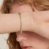 LUNNE Серебро 925 Полная закрепка Танцующий бриллиант Браслет #LSB26