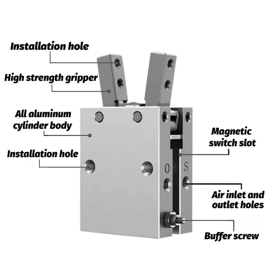 Angular Type Air Gripper Claw Pneumatic Cylinder Robot Gripper Double Action MHC2-10D MHC2-16D MHC2-20D MHC2-25D MHC2-32D