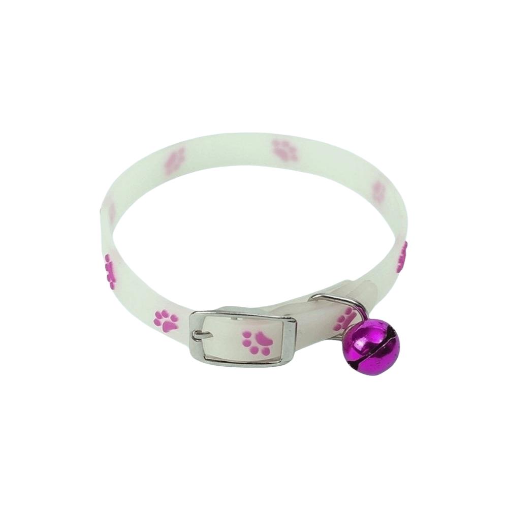 Adjustable Adjustable Cat Collar Claw Printed Silicone Pet Luminous Collar Anti-Loss Glow In The Dark Dog Collar Small Dogs