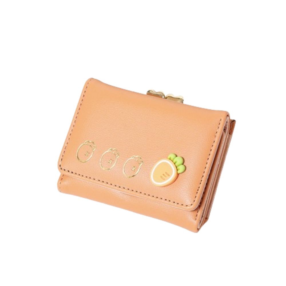 PU Trifold Wallet Fruit Pattern Folding Wallet Fashion Card Holder Travel