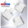 Быстрая настенная зарядка 65 Вт 6 в 1 5 USB 1 Type C для iPhone Samsung Xiaomi Huawei Oppo Адаптер для мобильного телефона