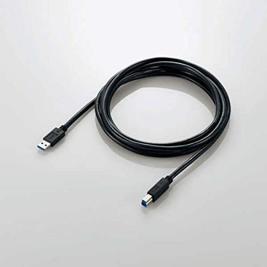 Elecom USB-кабель A Male to USB B Соответствует директиве RoHS 3 м Черный [B] USB3.0 (USB-штекер) USB3-AB30BK/RS