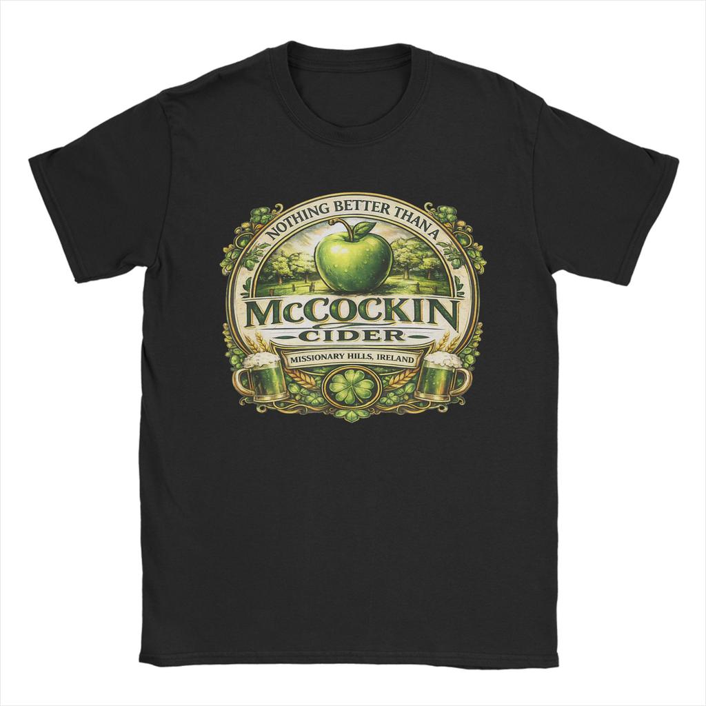 Unisex TShirt Mccockin Cider Funny St Patricks Day Fashion Cotton Tees Short Sleeve Ireland Drinking T Shirts Crew Neck Clothing