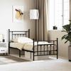 VidaXL Metal Bed Frame with Headboard-Footboard Black 90x190 Cm 353547