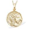 [R3869] - Gold Plated 'Ancient Greece' Pendant - 15 Mm