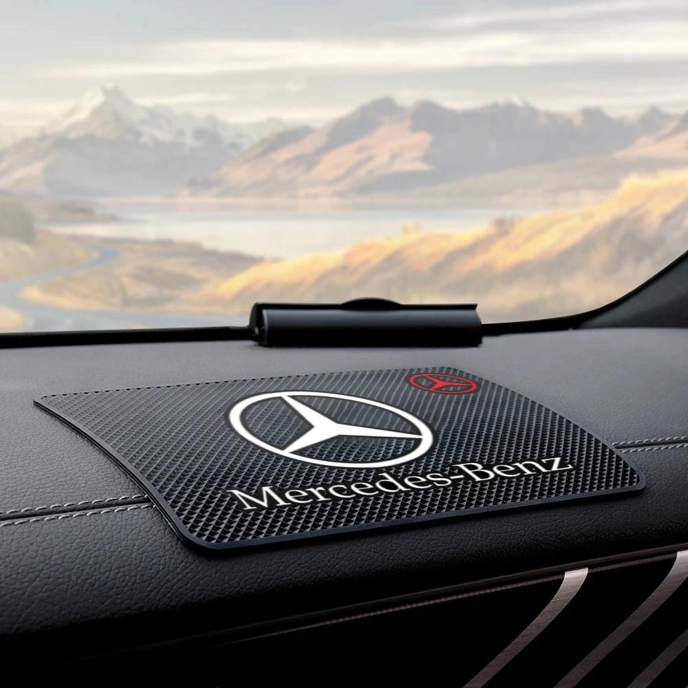 Anti Slip PVC Car Mat Sticky For Mercedes Benz AMG W205 W203 W211 W220 Dashboard Phone Holder GLC GLA W210 Interior Styling Pads UU4