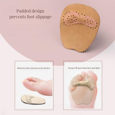 Подушечки для передней части стопы из коровьей кожи, накладки для обуви, уход за ногами, обезболивающие, нескользящие, амортизирующие, для женщин, сандалии на высоком каблуке, полустельки для обуви