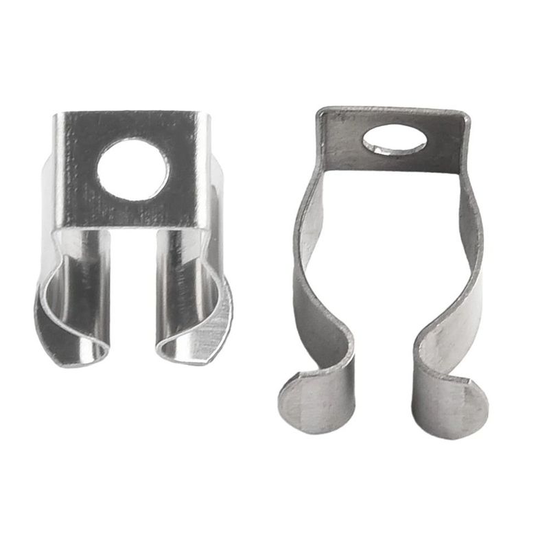 10PCS T8/T10 Spring Terry Clips Lamp Tube Clips Heavy Duty Clamp Holders Fixing Base Tool Pipes Clamp for 25mm/32mm Dia Tube