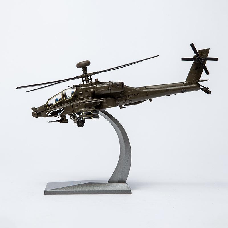 1: 72 Ah-64 Apache Aircraft Model Foam Model Simulation Bomber Alloy Helicopter Model Refined Military Model Decoration Gift