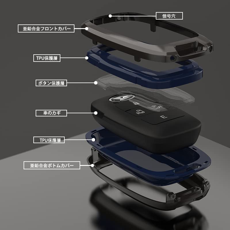 Чехол для ключа Toyota, Собираемый чехол для ключа из ТПУ, Цинк, Совместим с Toyota Rise, Toyota