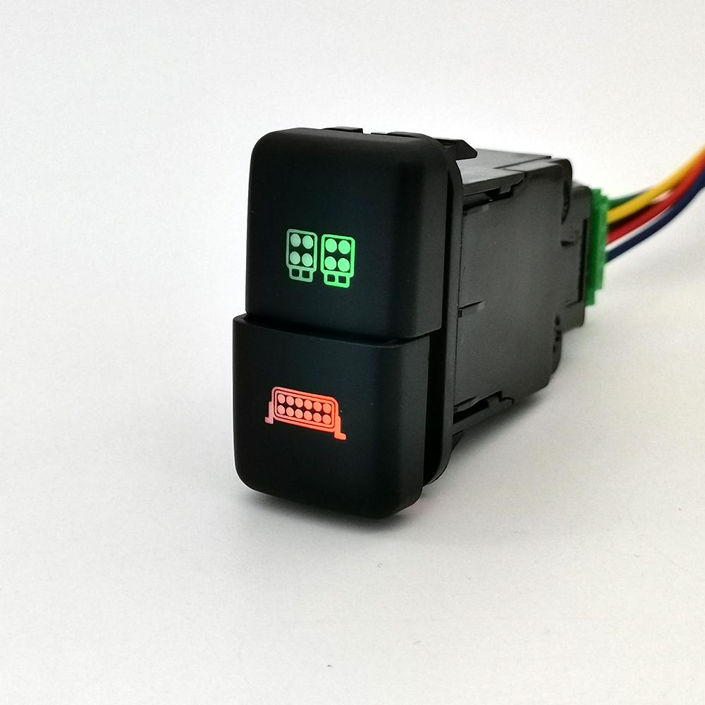 1PC Dual Volume LED Roof Spotlight Power Light Fence Gate Garage DRL Switch Button for Toyota FJ Land Cruiser Prado 120 LC100