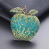 Christmas Eve Full Diamond Fruit Apple Brooch High-end Luxury Female Corsage Transshipment Meaning Peace Jewelry Pin