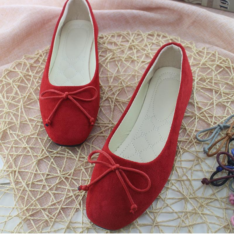 Женские однотонные удобные повседневные туфли без шнуровки большого размера на плоской мелкой подошве для девочек