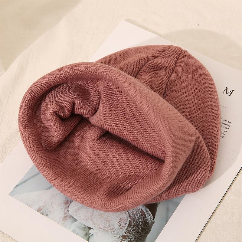 New Autumn/Winter 1980 Label PVC Knit 6-Panel Common Front Logo Seamless Fusing Adult Women's Beanie Hat Warm Casual Outdoor