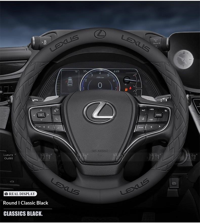 THQP1 For Lexus F Sport ES200 ES260 ES300 RX300 LS500h GS250 GS300 IS300 CT200h NX300 UX300 LX570 GX Car Leather Steering Wheel Cover