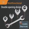 4 In 1 Double Use Wrench Open End Wrench Set 4 SPEC Ended Spanner Kit Stainless Steel Socket Key Ratchet Mechanical Tool