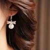 Shell Beads Bow Pearl Long Earrings Wedding Bride Ear Hook Exquisite Drop Earrings  Female