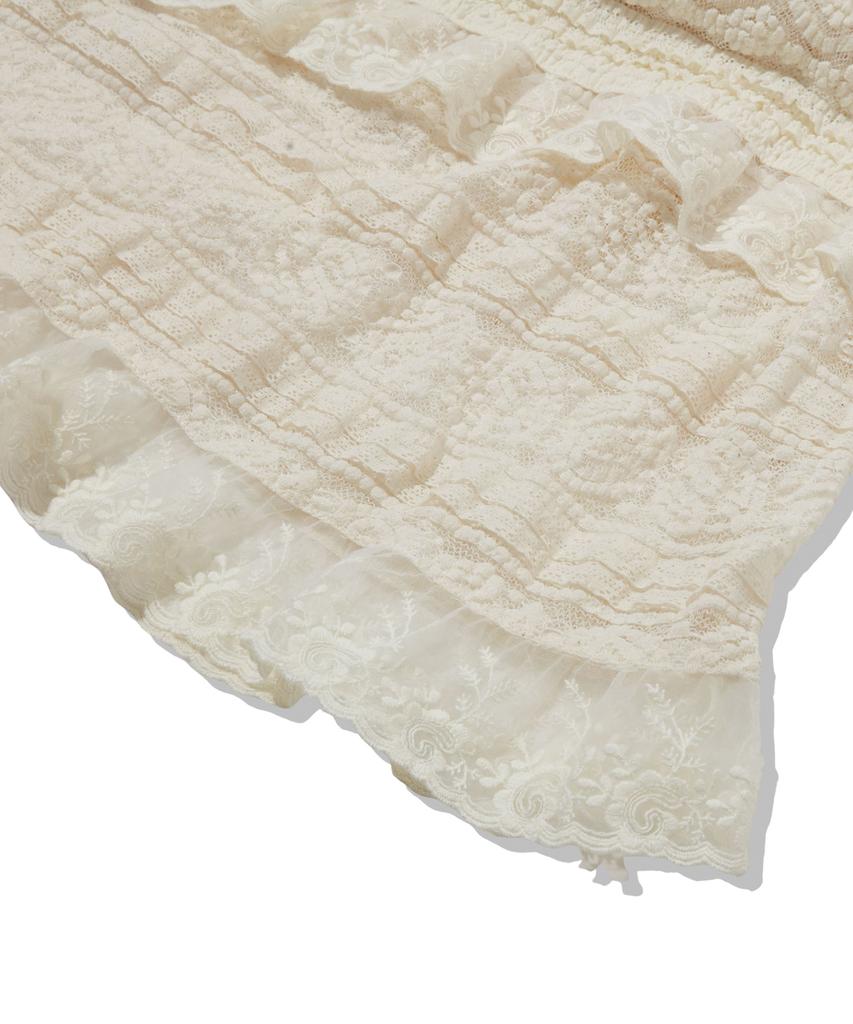Penfield Knit Lace Layered Tiered Skirt Ivory_Fr3Ws35F