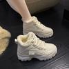 Winter New High-top Thick-soled Little White Shoes Velvet Versatile Casual Shoes Thickened Warm Cotton Shoes A