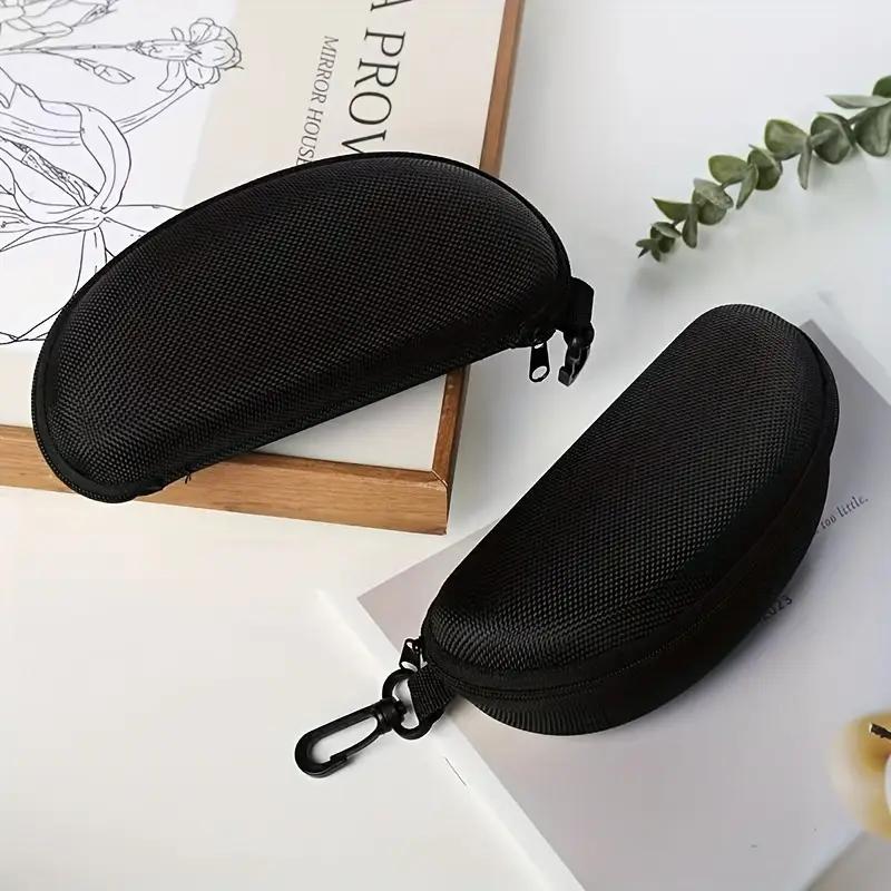 Portable Zippered Eyeglass Case Carabiner Clip Holder,Durable Hard Shell Protective Pouch,Men Women Outdoor Flashlight Storage