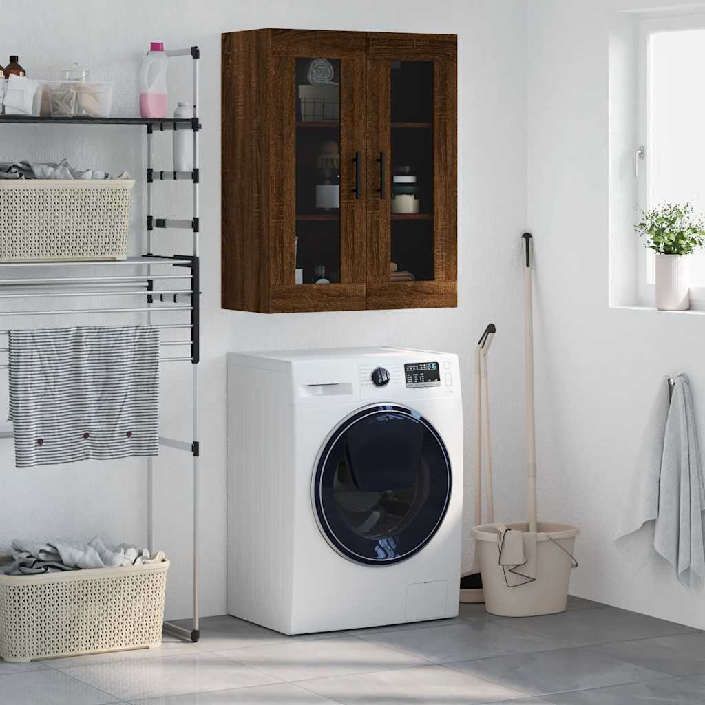 Wall Cabinet Brown Oak Effect 69.5 x 34 x 90 cm