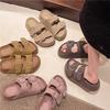 Retro Platform Slippers Women's Summer New Outer Wear Fashionable Versatile One-word Drag Bokensha Sandals Women