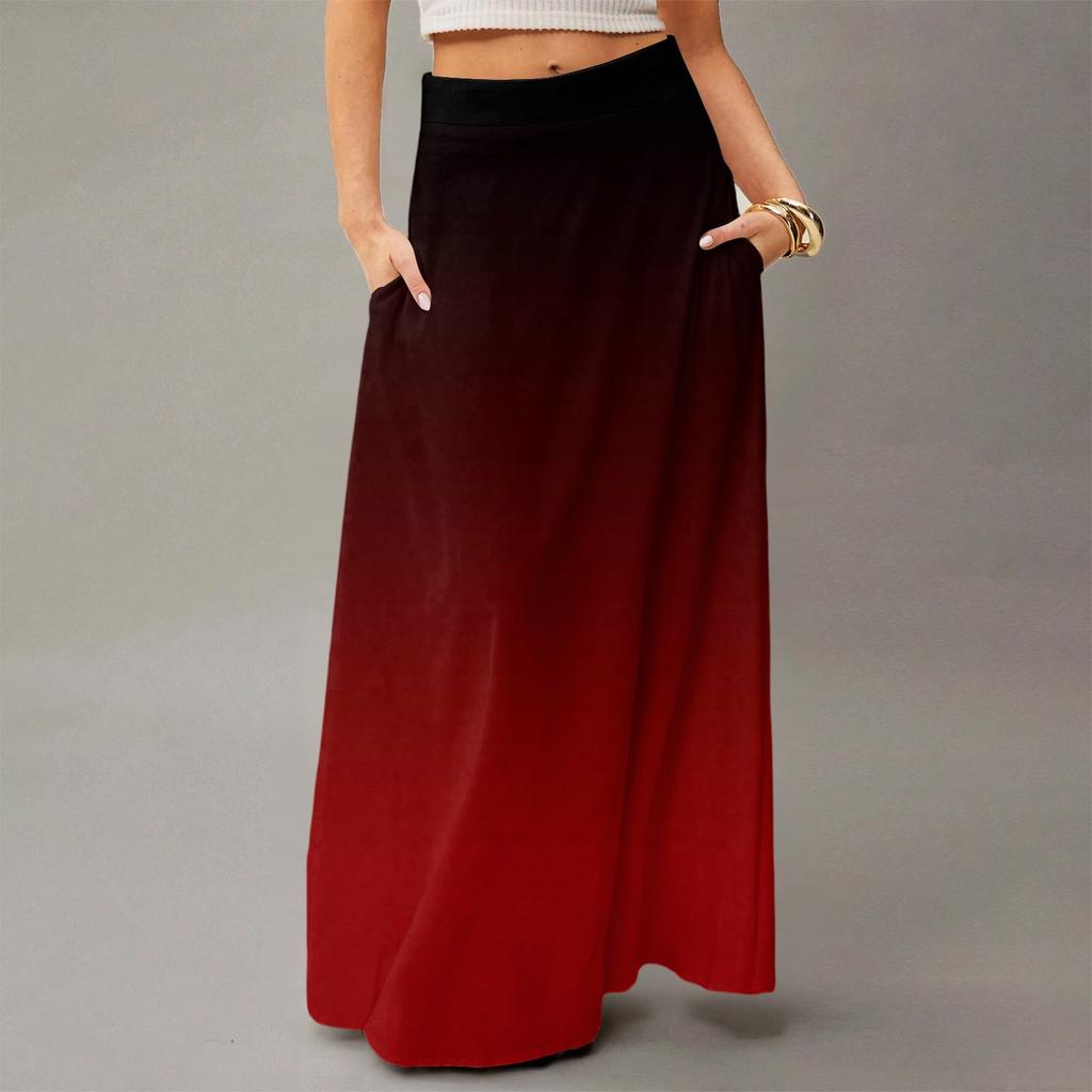 Женское струящееся платье макси, обычная повседневная летняя юбка в стиле бохо