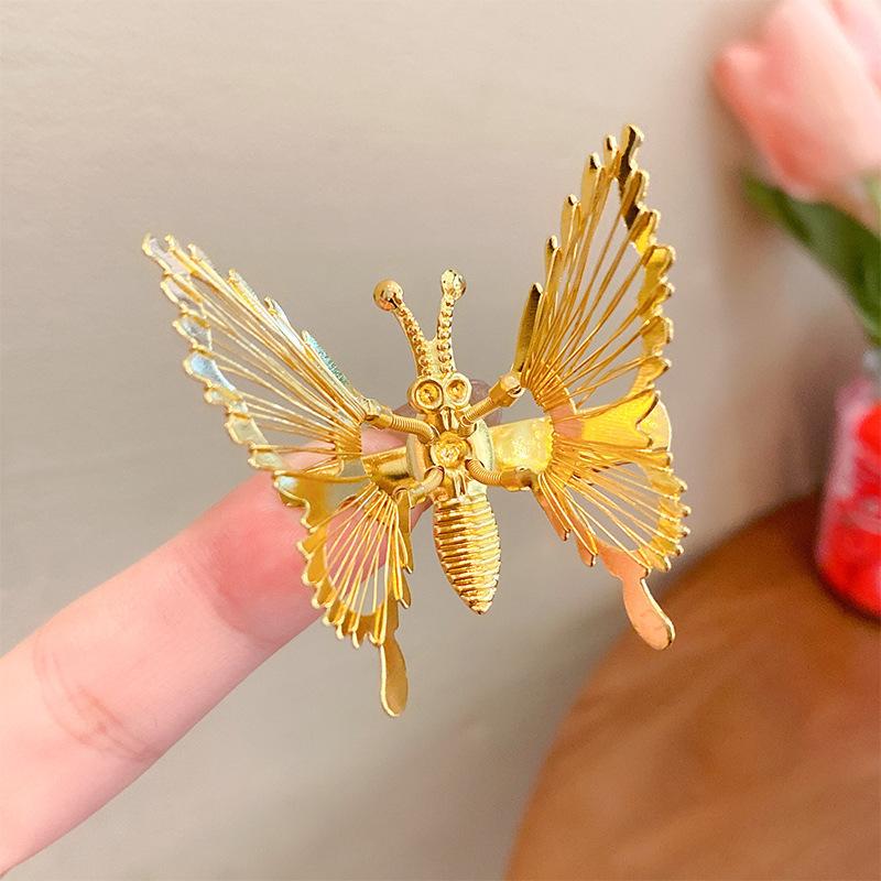 Moving Butterfly Hairpin Hanfu Fringe Hairpin Ancient Style Headdress Internet Celebrity Girl Side Clip Top Clip Bangs Clip