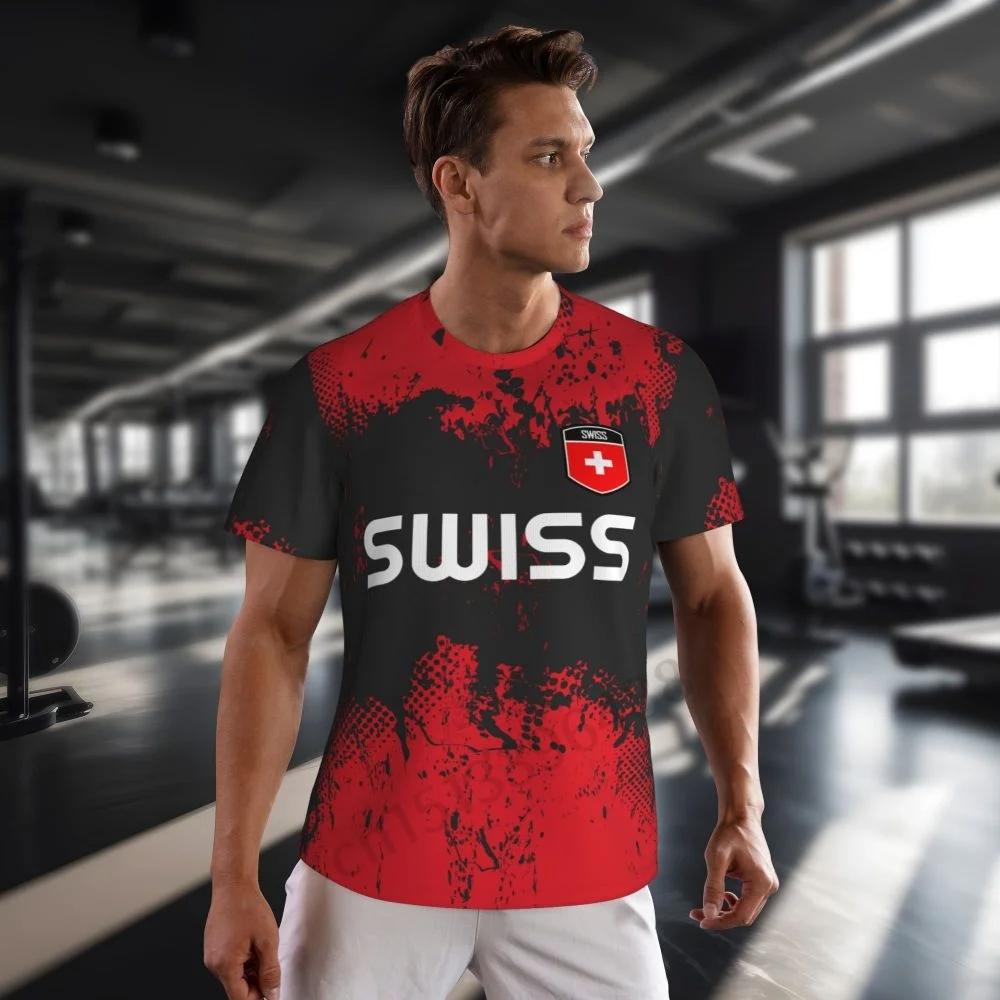 Switzerland Swiss Tshirt MMA Boxing Muay Thai National Flag Print 3D Training Unisex Women Men Quick Dry Fitness Workout Gym Sport Casual Streetwear