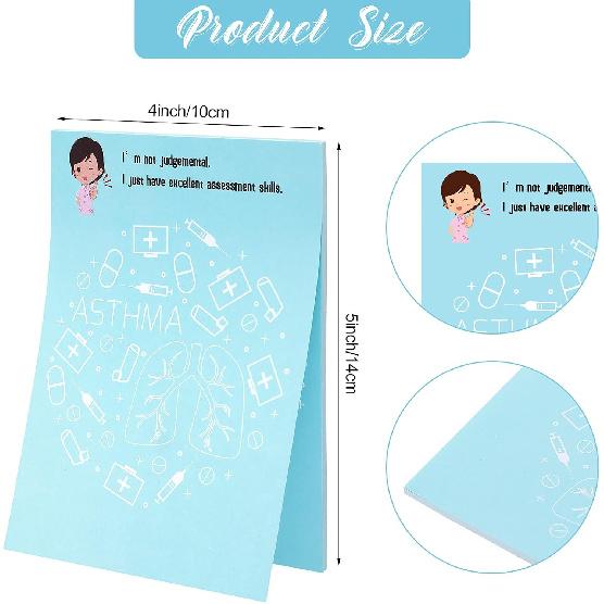 Chinco 8 Pcs Funny Nurse Notepads Nurse Sticky Notes Self Adhesive Sarcastic Memo Pads Office Supplies for Hospital Nursing School Coworkers Writing