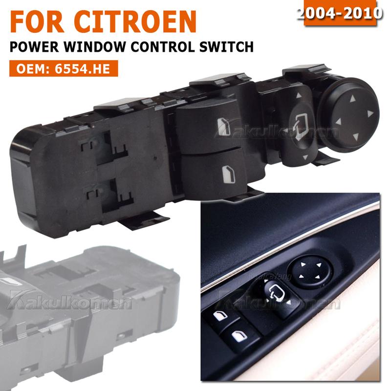 Прочный оранжевый свет 9651464277 6554.HE Для Citroen C4 Wagon Главный выключатель стеклоподъемника 2004-2010 Выключатель стеклоподъемника с функцией складывания