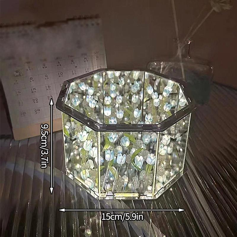 DIY Искусственная Роза Тюльпан Орнамент Ручной Работы Люминесцентный В Темноте Готический Декор Комнаты Домашний Декор для Девочек Украшения Для Стола