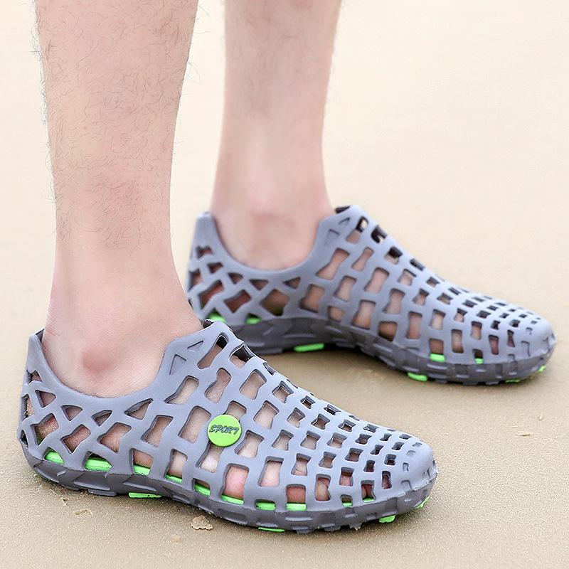 Summer couple outdoor hole shoes hollow breathable water park sandals beach shoe cover Mens