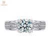 Elegant 100% 925 Sterling Silver Round Cut 6.5MM 1CT 3EX VVS1 D Color Real Moissanite Diamonds Ring 2Pcs Wedding Engagement Jewelry